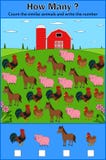 Educação que conta o jogo de animais de exploração agrícola para crianças prées-escolar ilustração royalty free Educação que conta o jogo de animais de exploração agrícola para crianças prées-escolar ilustração royalty free