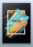 Een affichemalplaatje voor kunstkoffie, kunsttentoonstellingen Een moderne kleurrijke affiche Heldere gradiëntkwaststreken Verfgr royalty-vrije illustratie Een affichemalplaatje voor kunstkoffie, kunsttentoonstellingen Een moderne kleurrijke affiche Heldere gradiëntkwaststreken Verfgr royalty-vrije illustratie