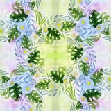 Een boeket van madeliefje bloeit - bloemen, bladeren op waterverfachtergrond vector illustratie Een boeket van madeliefje bloeit - bloemen, bladeren op waterverfachtergrond vector illustratie
