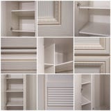 Een collage van negen foto's Woonkamer, eetkamer, slaapkamer stock afbeeldingen Een collage van negen foto's Woonkamer, eetkamer, slaapkamer stock afbeeldingen
