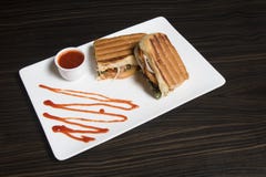 Een enkel Regelmatige Kippen Subsandwich stock afbeelding Een enkel Regelmatige Kippen Subsandwich stock afbeelding