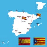 Een gedetailleerde kaart van Spanje stock illustratie Een gedetailleerde kaart van Spanje stock illustratie