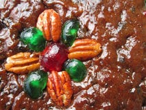 Een Heerlijke het Kijken cake van het Kerstmisfruit royalty-vrije stock foto Een Heerlijke het Kijken cake van het Kerstmisfruit royalty-vrije stock foto