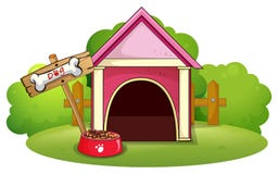 Een houten hondehok bij de werf royalty-vrije illustratie Een houten hondehok bij de werf royalty-vrije illustratie