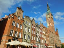 Een mening van het historische centrum van Danzig stock fotografie Een mening van het historische centrum van Danzig stock fotografie