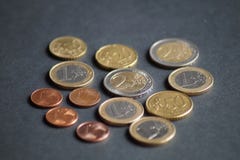 Een pakket van eurocentmuntstukken royalty-vrije stock foto's Een pakket van eurocentmuntstukken royalty-vrije stock foto's