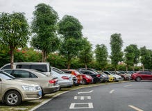 Een parkeerterrein in Nanning, China royalty-vrije stock fotografie Een parkeerterrein in Nanning, China royalty-vrije stock fotografie
