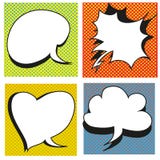 Een reeks grappige bellen en elementen met halftone schaduwen royalty-vrije illustratie Een reeks grappige bellen en elementen met halftone schaduwen royalty-vrije illustratie