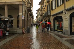 Een straat in Lugano stad, Zwitserland royalty-vrije stock afbeelding Een straat in Lugano stad, Zwitserland royalty-vrije stock afbeelding