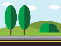 Eenvoudige vlakke weg met stoep vector illustratie Eenvoudige vlakke weg met stoep vector illustratie