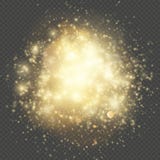 Efeito brilhando claro Os fogos de artifício realísticos macios com brilho chapinham elementos Irrupção de brilho das partículas ilustração stock Efeito brilhando claro Os fogos de artifício realísticos macios com brilho chapinham elementos Irrupção de brilho das partículas ilustração stock