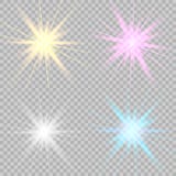Effets de la lumière rougeoyants réglés illustration stock Effets de la lumière rougeoyants réglés illustration stock