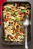 Eggplant Chilli and Tomato Pasta stock photos Eggplant Chilli and Tomato Pasta stock photos