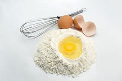 Eggs, Flour And Kitchen Tools Stock Photo Eggs, Flour And Kitchen Tools Stock Photo