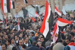 Egyptian flag on the demonstrators on January 25 Royalty Free Stock Image Egyptian flag on the demonstrators on January 25 Royalty Free Stock Image