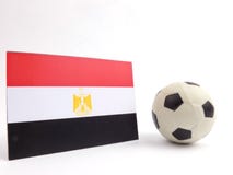 Egyptian flag with football ball isloated on white royalty free stock image Egyptian flag with football ball isloated on white royalty free stock image