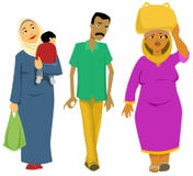 Egyptian Pedestrians Stock Photo Egyptian Pedestrians Stock Photo