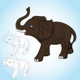 Ehrfürchtiger Elefantvektor mit Linie Kunstbild vektor abbildung Ehrfürchtiger Elefantvektor mit Linie Kunstbild vektor abbildung