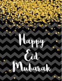 Eid Mubarak Abstract Vector Card feliz Negro y diseño del oro stock de ilustración Eid Mubarak Abstract Vector Card feliz Negro y diseño del oro stock de ilustración