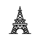 Eiffel Tower icon vector isolated on white background, Eiffel Tower sign , line or linear sign, element design in outline style royalty free illustration Eiffel Tower icon vector isolated on white background, Eiffel Tower sign , line or linear sign, element design in outline style royalty free illustration