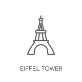 Eiffel tower linear icon. Modern outline Eiffel tower logo conce stock illustration Eiffel tower linear icon. Modern outline Eiffel tower logo conce stock illustration