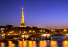 Eiffel Tower at After Sunset Timing royalty free stock image Eiffel Tower at After Sunset Timing royalty free stock image