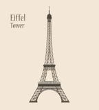 Eiffeltorn i Paris - konturvektorillustration stock illustrationer Eiffeltorn i Paris - konturvektorillustration stock illustrationer