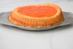 Eigengemaakte van het het mandarijntjefruit van de de zomertijd de sponsvlaai royalty-vrije stock fotografie Eigengemaakte van het het mandarijntjefruit van de de zomertijd de sponsvlaai royalty-vrije stock fotografie