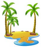 Eiland met kokospalmen Stock Afbeelding Eiland met kokospalmen Stock Afbeelding
