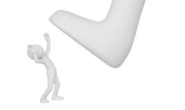 Ein großer Fußschritt auf einem Mann Lizenzfreies Stockfoto Ein großer Fußschritt auf einem Mann Lizenzfreies Stockfoto