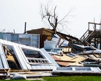 Ein Haus zerstört durch den starken Hurrikan Harvey auf Texas Coast stockbilder Ein Haus zerstört durch den starken Hurrikan Harvey auf Texas Coast stockbilder