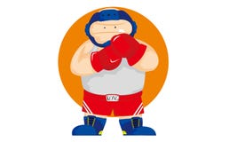 Ein lustiger fetter Boxer vektor abbildung Ein lustiger fetter Boxer vektor abbildung