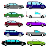 Ein Satz Vektorskizzen von zehn Retro- Autos, die während der sechziger Jahre freigegeben wurden lizenzfreie abbildung Ein Satz Vektorskizzen von zehn Retro- Autos, die während der sechziger Jahre freigegeben wurden lizenzfreie abbildung