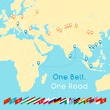 Ein Straßen-neues Seidenstraßekonzept des Gurt-einer Zusammenhang und Zusammenarbeit des 21. Jahrhunderts zwischen eurasischen Lä vektor abbildung Ein Straßen-neues Seidenstraßekonzept des Gurt-einer Zusammenhang und Zusammenarbeit des 21. Jahrhunderts zwischen eurasischen Lä vektor abbildung