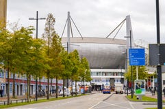 Eindhoven, Paesi Bassi - 15 09 2015: Vista a Philips Sta immagine stock libera da diritti Eindhoven, Paesi Bassi - 15 09 2015: Vista a Philips Sta immagine stock libera da diritti