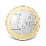 Eine Euromünze. Eine Euromünze.