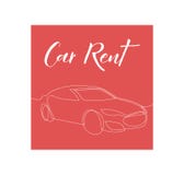 Eine Linie Automietplakatdesign vektor abbildung Eine Linie Automietplakatdesign vektor abbildung