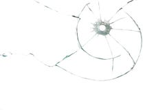 Einschussloch im Glas Stockfotografie Einschussloch im Glas Stockfotografie