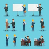 Einstellung von Ikonen für Wirtschaftler im Büro stock abbildung Einstellung von Ikonen für Wirtschaftler im Büro stock abbildung