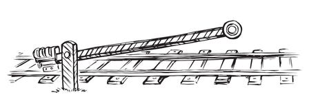 Eisenbahnsperre Blumenhintergrund mit Gras vektor abbildung Eisenbahnsperre Blumenhintergrund mit Gras vektor abbildung