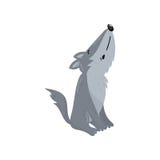 Ejemplo animal del vector del lobo del arbolado de la historieta linda del grito stock de ilustración Ejemplo animal del vector del lobo del arbolado de la historieta linda del grito stock de ilustración