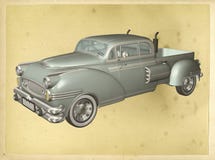 Ejemplo clásico del cartel del vintage del coche ilustración del vector Ejemplo clásico del cartel del vintage del coche ilustración del vector