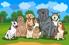Ejemplo criado en línea pura de la historieta del grupo de los perros libre illustration Ejemplo criado en línea pura de la historieta del grupo de los perros libre illustration
