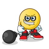 Ejemplo criminal de la historieta del vector de la mascota del Emoticon stock de ilustración Ejemplo criminal de la historieta del vector de la mascota del Emoticon stock de ilustración