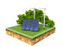 ejemplo 3d del corte transversal de tierra con los paneles solares libre illustration ejemplo 3d del corte transversal de tierra con los paneles solares libre illustration