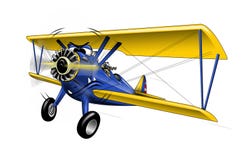 Ejemplo de la historieta de Warbird del biplano de WWI ilustración del vector Ejemplo de la historieta de Warbird del biplano de WWI ilustración del vector