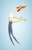 Ejemplo de la pérdida de peso de una muchacha con una cinta métrica ilustración del vector Ejemplo de la pérdida de peso de una muchacha con una cinta métrica ilustración del vector