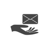 Ejemplo de un email de ofrecimiento de la mano stock de ilustración Ejemplo de un email de ofrecimiento de la mano stock de ilustración