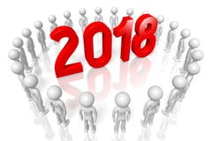 ejemplo del Año Nuevo 3D 2018 ilustración del vector ejemplo del Año Nuevo 3D 2018 ilustración del vector