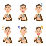 Ejemplo del hombre de negocios de mediana edad que actúa smartphone libre illustration Ejemplo del hombre de negocios de mediana edad que actúa smartphone libre illustration